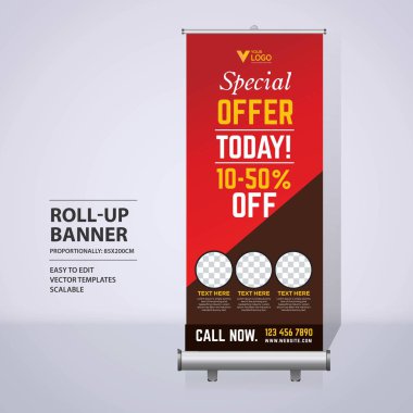 Afiş tasarım şablonu, dikey, arka plan, rulo Çek tasarım, modern x-banner, dikdörtgen boyutu.. 