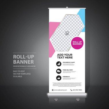 Afiş tasarım şablonu, dikey, arka plan, rulo Çek tasarım, modern x-banner, dikdörtgen boyutu.. 