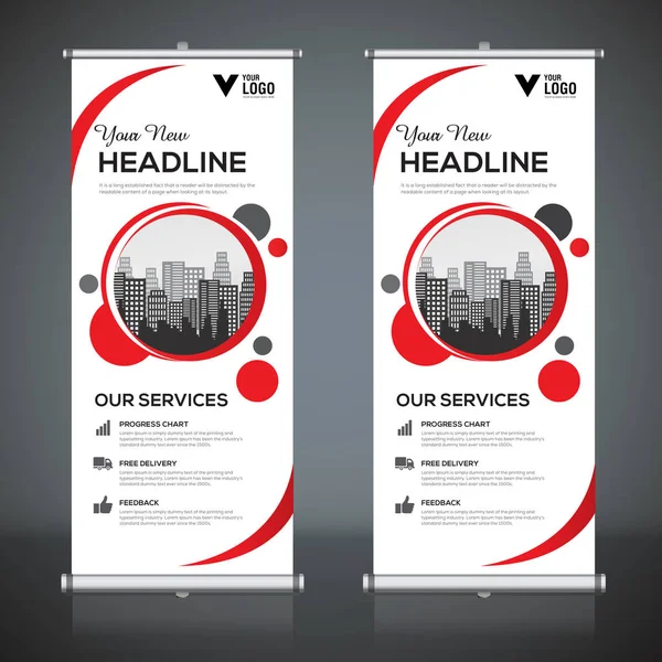 Roll Banner Šablonu Návrhu Vertikální Abstraktní Pozadí Vytáhni Design Moderní — Stockový vektor