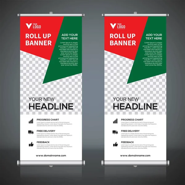 Rulla Upp Banner Formgivningsmall Vertikal Abstrakt Bakgrund Dra Upp Design — Stock vektor