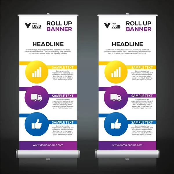 Roll Banner Ontwerpsjabloon Verticaal Abstracte Achtergrond Optrekken Van Design Modern — Stockvector