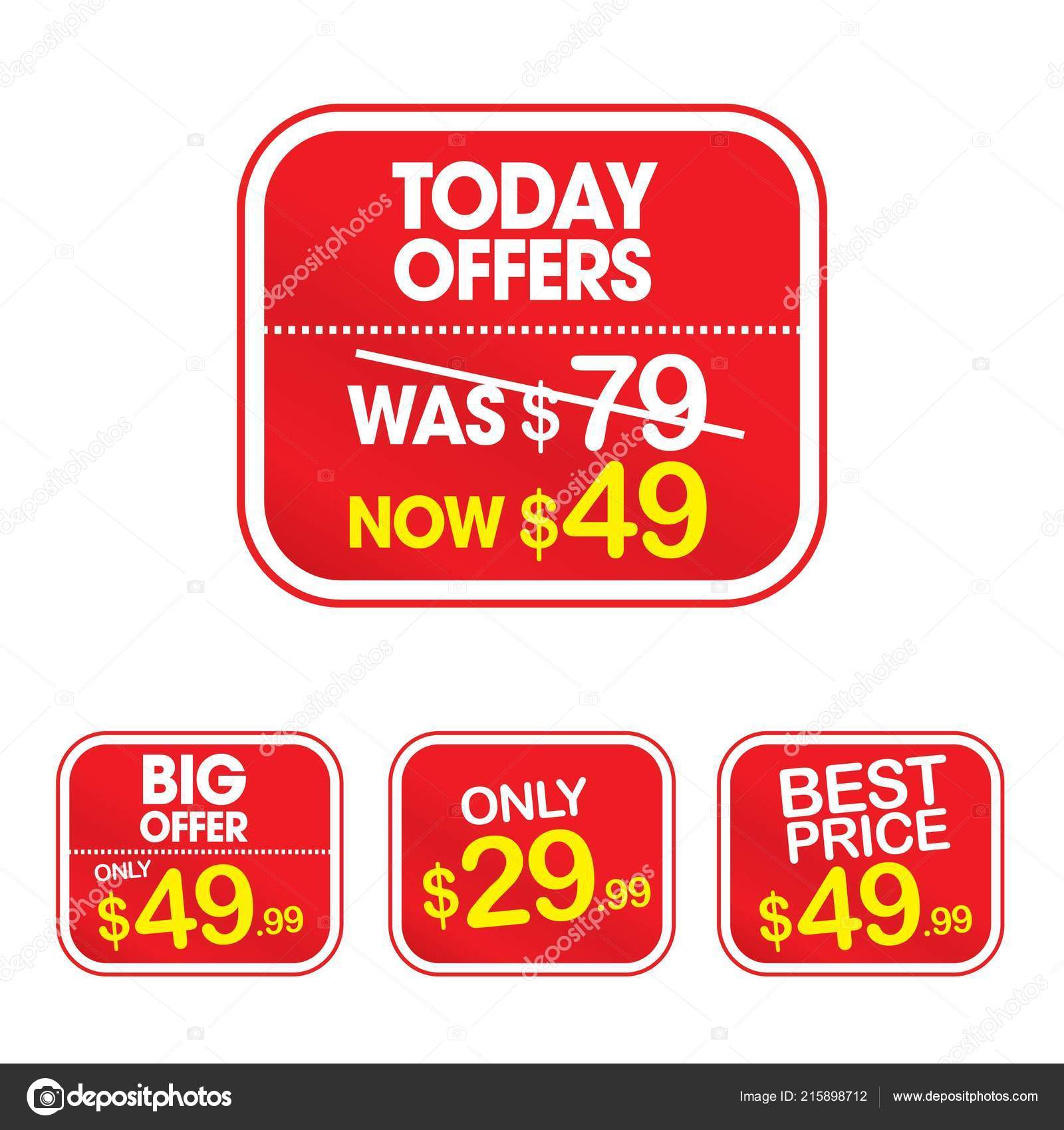 Sale Special Offer Tag Price Tags Sales Label Vector Illustration Stock