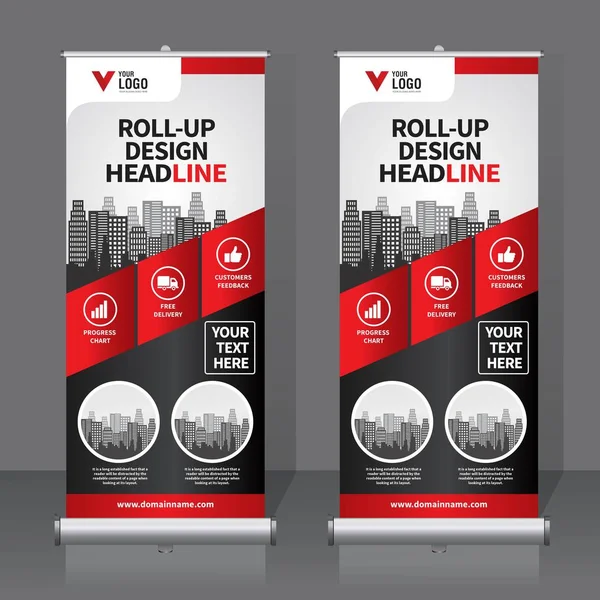 Roll Banner Šablonu Návrhu Vertikální Abstraktní Pozadí Vytáhni Design Moderní — Stockový vektor