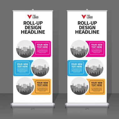Afiş tasarım şablonu, dikey, arka plan, rulo Çek tasarım, modern x-banner, dikdörtgen boyutu.. 
