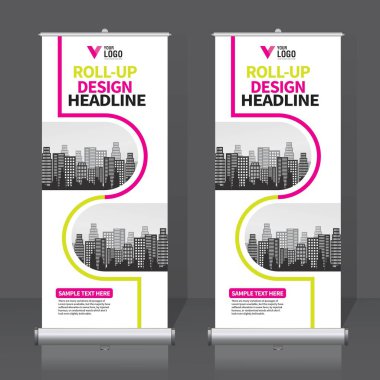 Afiş tasarım şablonu, dikey, arka plan, rulo Çek tasarım, modern x-banner, dikdörtgen boyutu.. 