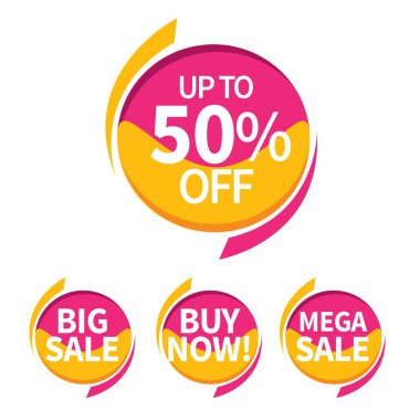 Satış ve özel indirim etiketi, Fiyat etiketleri, satış etiket, vektör çizim.