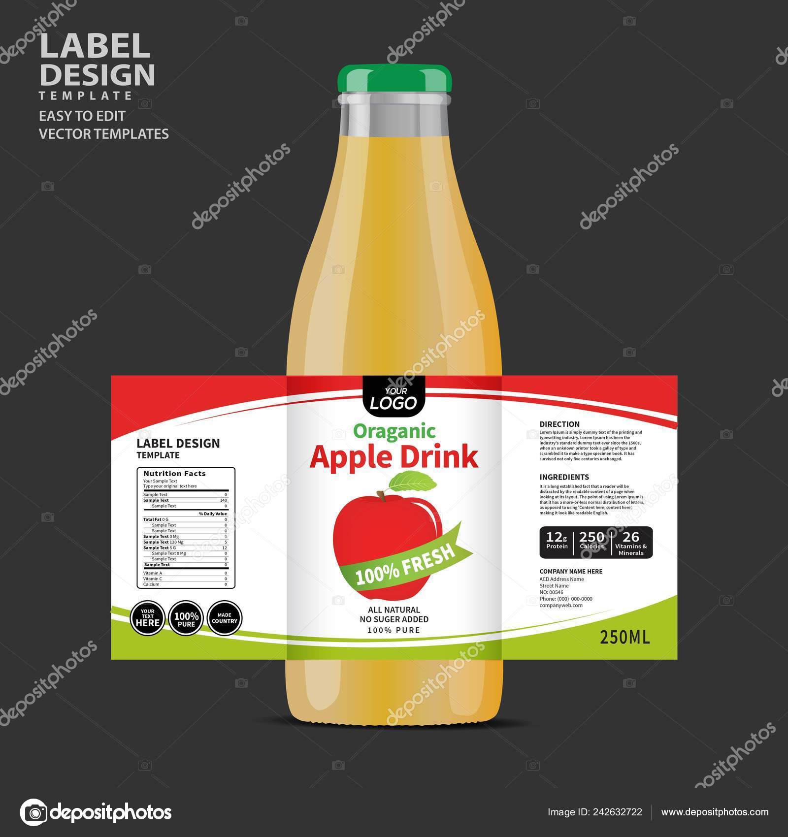 Download Bottle Label Package Template Design Label Design Mock Design Label Stock Vector Image By C Vectorexpert 242632722