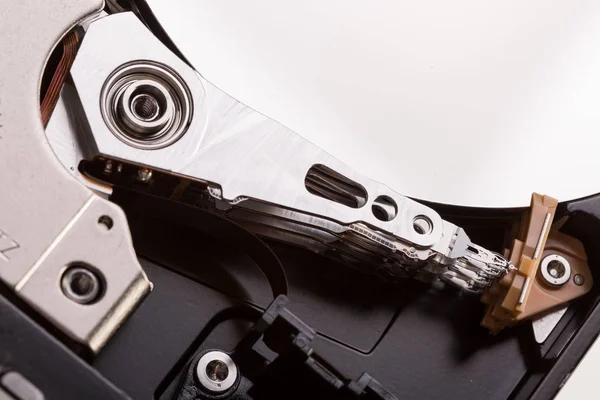 Open Computer Hard Drive Disc White — Stock Photo, Image