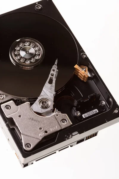 Open Computer Hard Drive Disc White — Stock Photo, Image