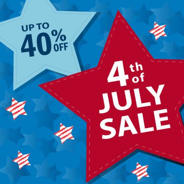 4 Temmuz satış afiş, vektör