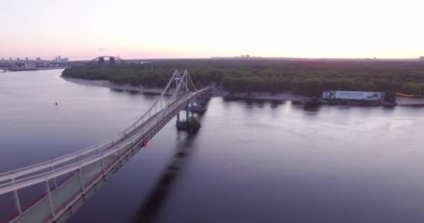 View of the bridge from the drone — Stock Video