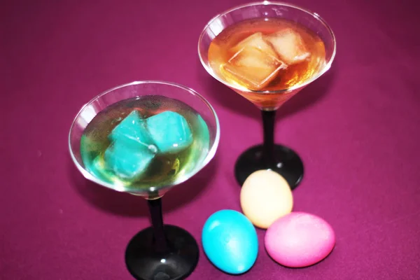 Colored Ice Cocktails Easter Eggs — Stock Photo, Image