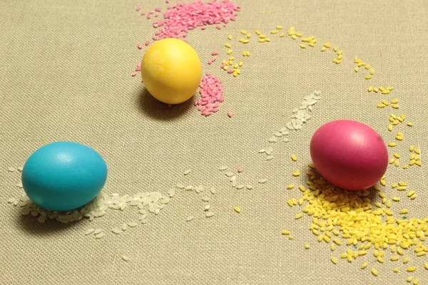 Velikonoční Vajíčka Zbarvená Semena Další — Stock fotografie