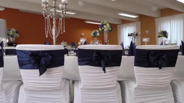 Luxe stijlvolle bruiloft dure hal. 6. — Stockvideo