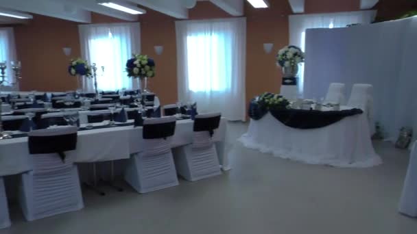 Luxe stijlvolle bruiloft dure hal. 12. — Stockvideo