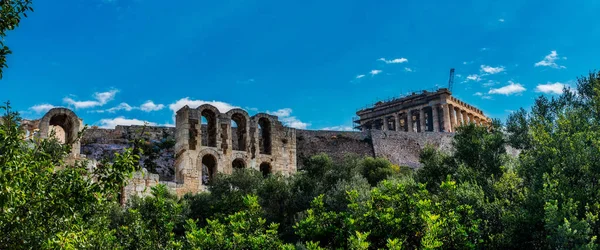 Akropol Partenon Teatru Heroda Przodu — Zdjęcie stockowe