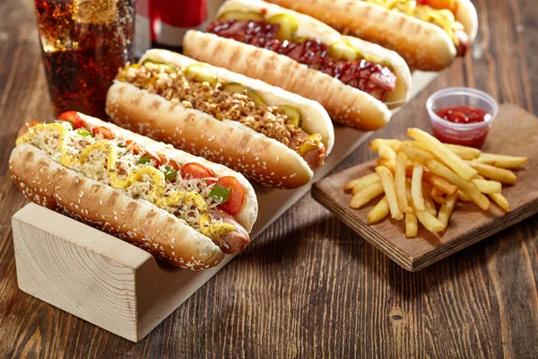 Hot Dog Con Ketchup Senape — Foto Stock