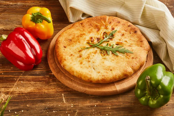 Biber ile pişmiş pasta görünümünü yakın çekim