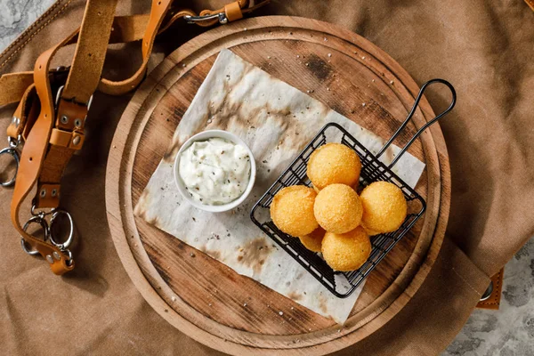 Basket Cheese Balls — Stock Photo, Image