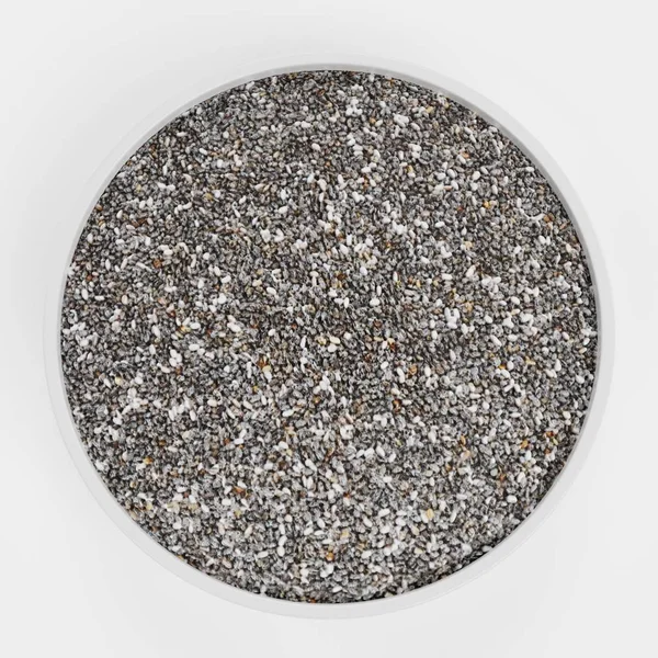 Realistic Render Chia Seeds Bowl — Stock Photo, Image