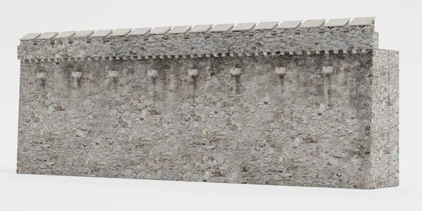 Realistic Render Medieval Wall — Stock Photo, Image