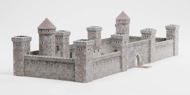 Gerçekçi 3d Render Ortaçağ Kalesi