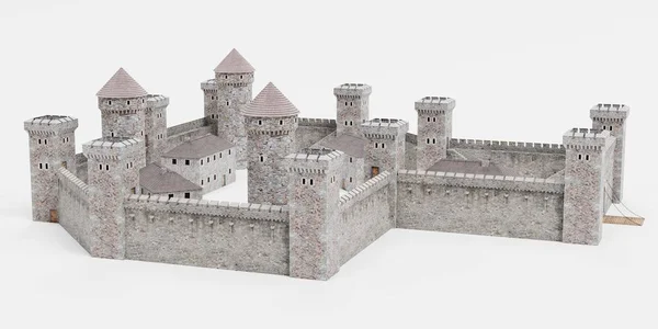 中世の城の現実的な のレンダリング — ストック写真