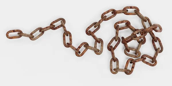 Realistic Render Rusty Chain — Stock Photo, Image