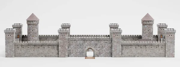 Realistic Render Medieval Castle — Stock Photo, Image