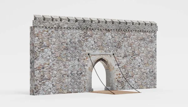 Реалістичні Візуалізації Середньовічних Ворота — стокове фото