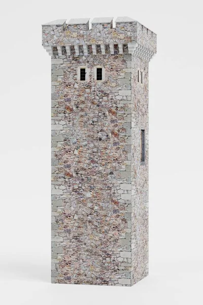 Realistic Render Medieval Tower — Stock Photo, Image