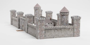 Gerçekçi 3d Render Ortaçağ Kalesi