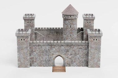 Gerçekçi 3d Render Ortaçağ Kalesi