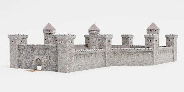 Renderização Realista Castelo Medieval — Fotografia de Stock