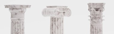 Gerçekçi 3d Sütun Render (Dorik, İyonik ve Korint)