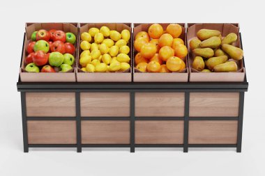 Gerçekçi 3d Meyve li Stand Render