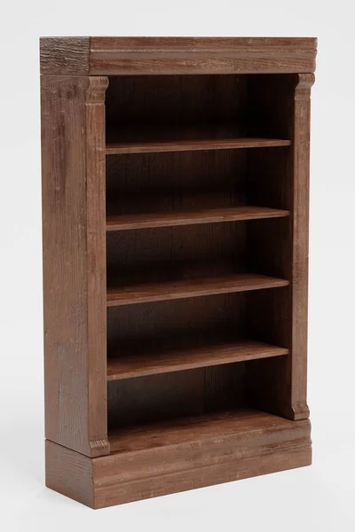 Realistic Render Bookshelf — Stock Photo, Image