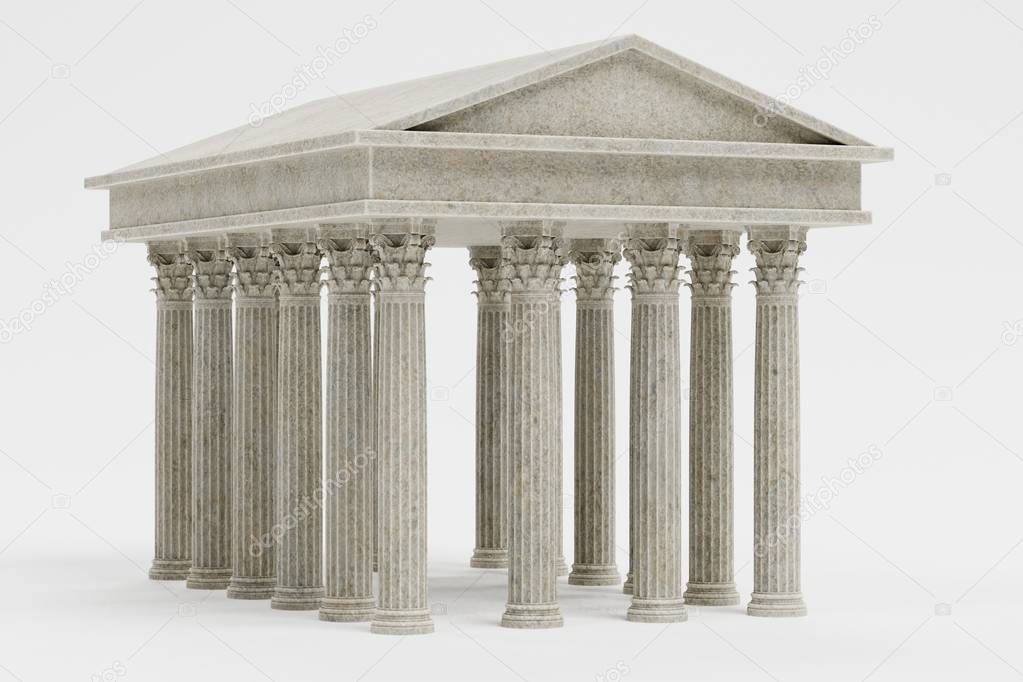 Realistic 3d Render of Corinthian Temple