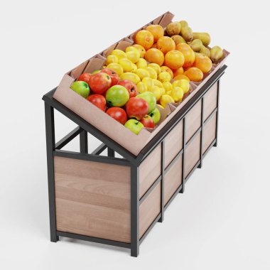 Gerçekçi 3d Meyve li Stand Render