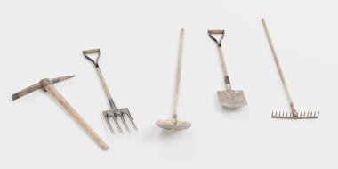 Bahçe aletleri gerçekçi 3d render