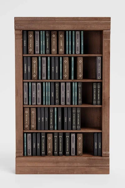 Realistische Darstellung Von Bücherregalen Mit Büchern — Stockfoto