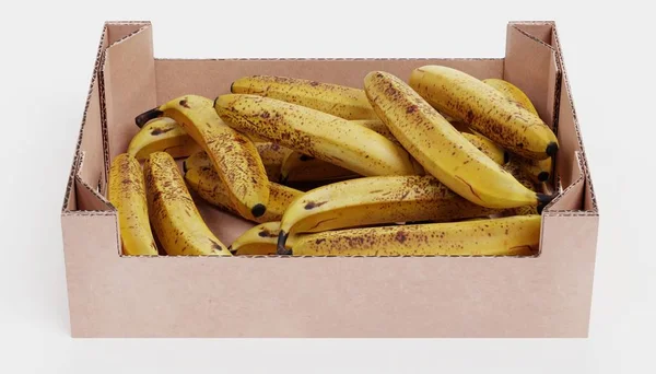 Ρεαλιστική Απόδοση Της Μπανάνας Στο Κουτί Εικόνα Αρχείου