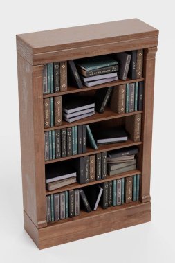 Kitaplıkla Gerçekçi 3d Render