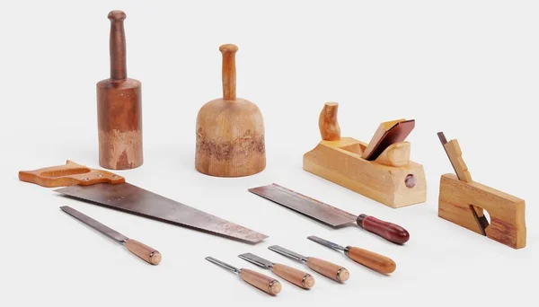 Realistic Render Carpentry Tools — Stock Photo, Image