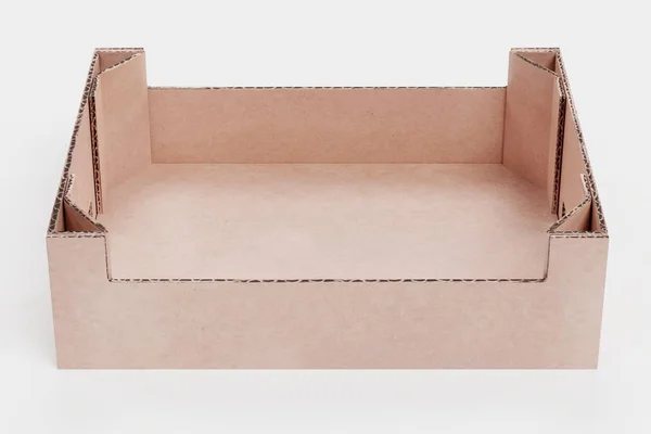 Realistic Render Cardboard Box — Stock Photo, Image