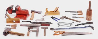 İkinci El Eski Aletlerin Gerçekçi 3d Render