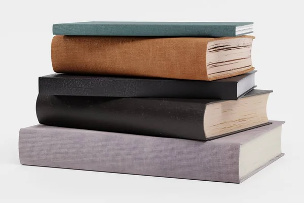 Realistic Render Pile Books — Stock Photo, Image