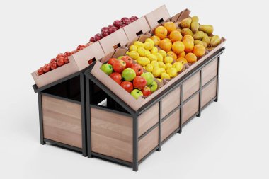 Gıda ile Stand Gerçekçi 3d Render