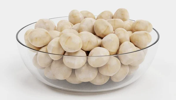 Realistic Render Macadamia Nuts — Stock Photo, Image