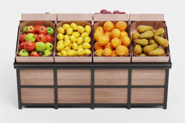 Gıda ile Stand Gerçekçi 3d Render